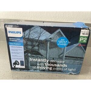 PHILIPS Motion Laser Projector Dot Pattern Red & Green Christmas Lights w/Remote